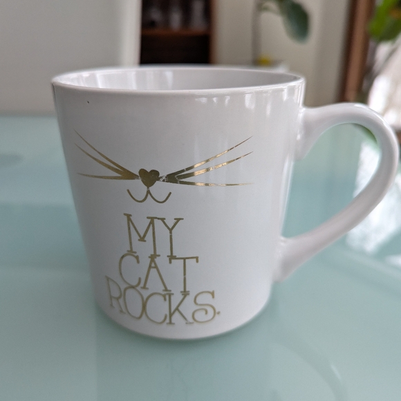 Pier 1 "My Cat Rocks" Extra Large Stoneware Coffee Mug 18 oz Cat Lover Gift - Picture 4 of 8